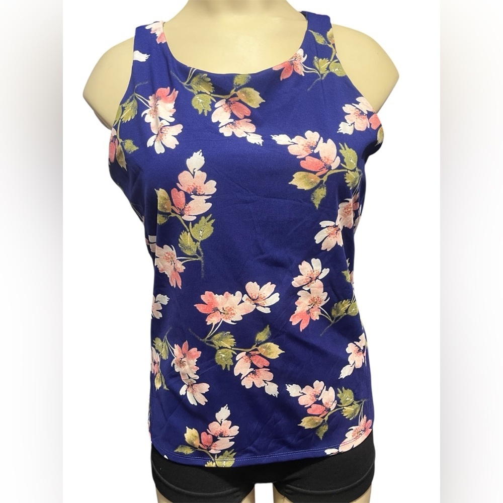 LuLaRoe Floral Camisole - Navy and Peach